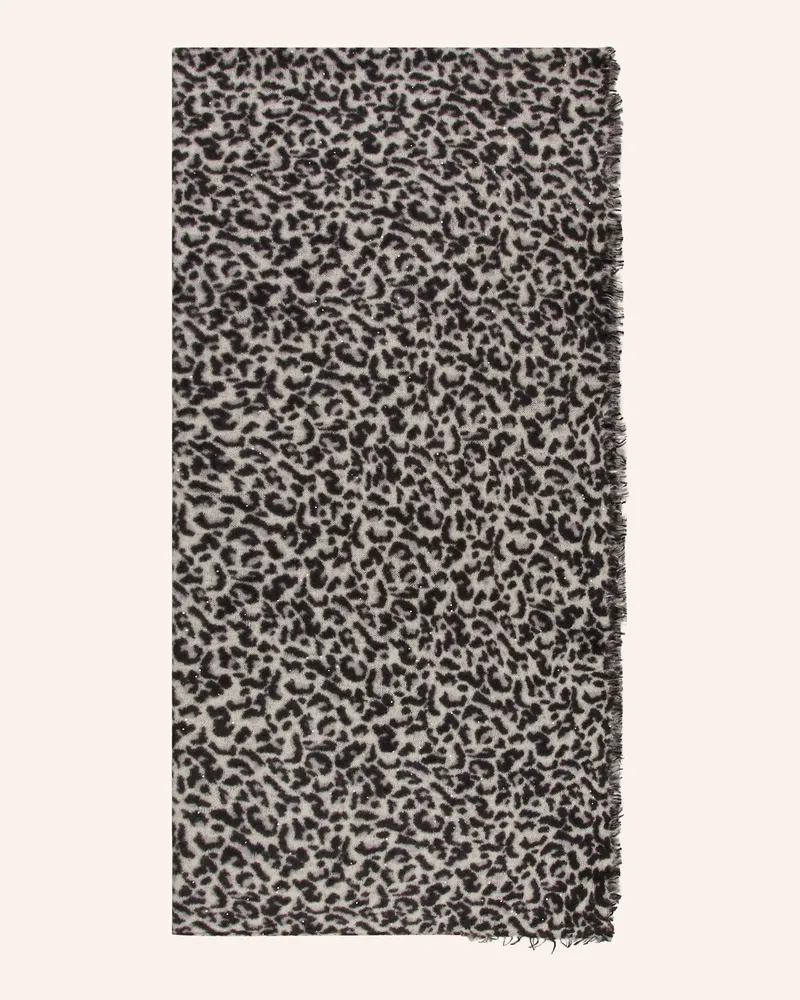 Puschoen Cashmere-Schal Mit Pailletten schwarz Hellgrau
