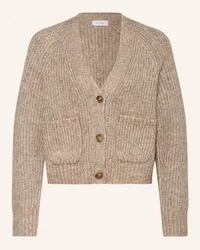 Darling Harbour Strickjacke mit Glitzergarn Beige