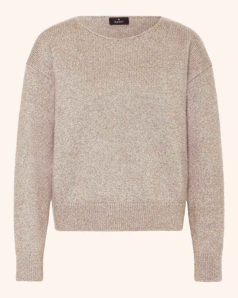 monari Pullover mit Glitzergarn Taupe