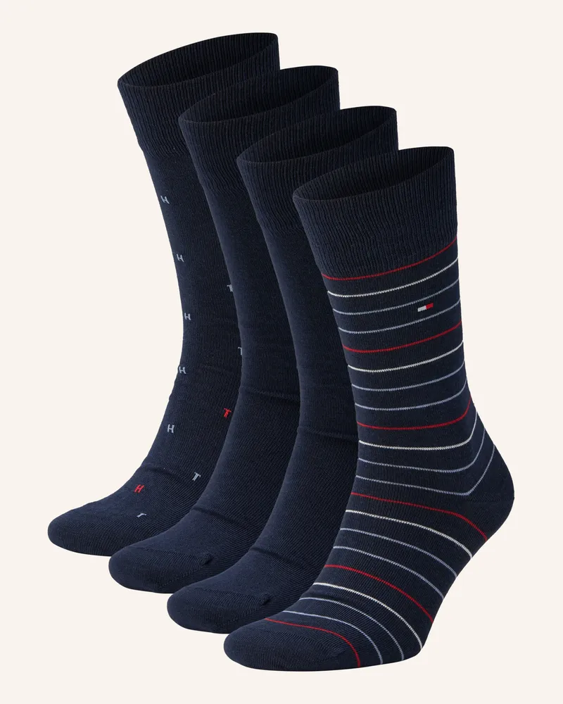 Tommy Hilfiger 4er-Pack Socken mit Geschenkbox Dunkelblau