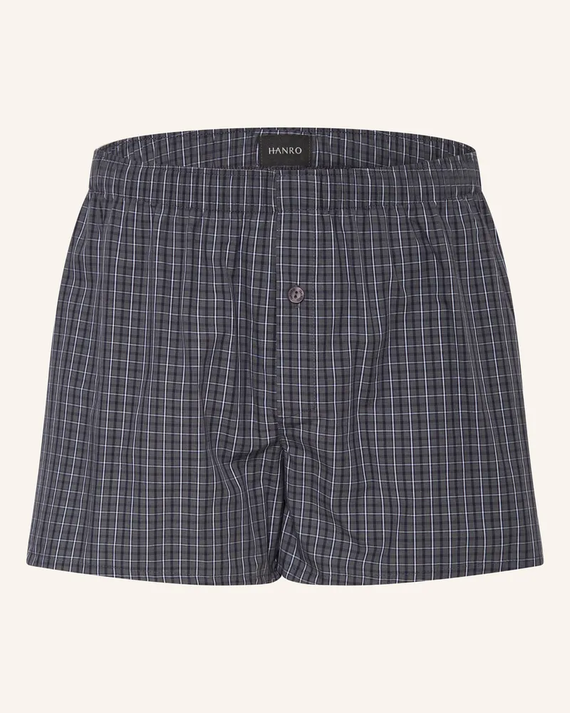 Hanro Web-Boxershorts Fancy Woven blau Grau