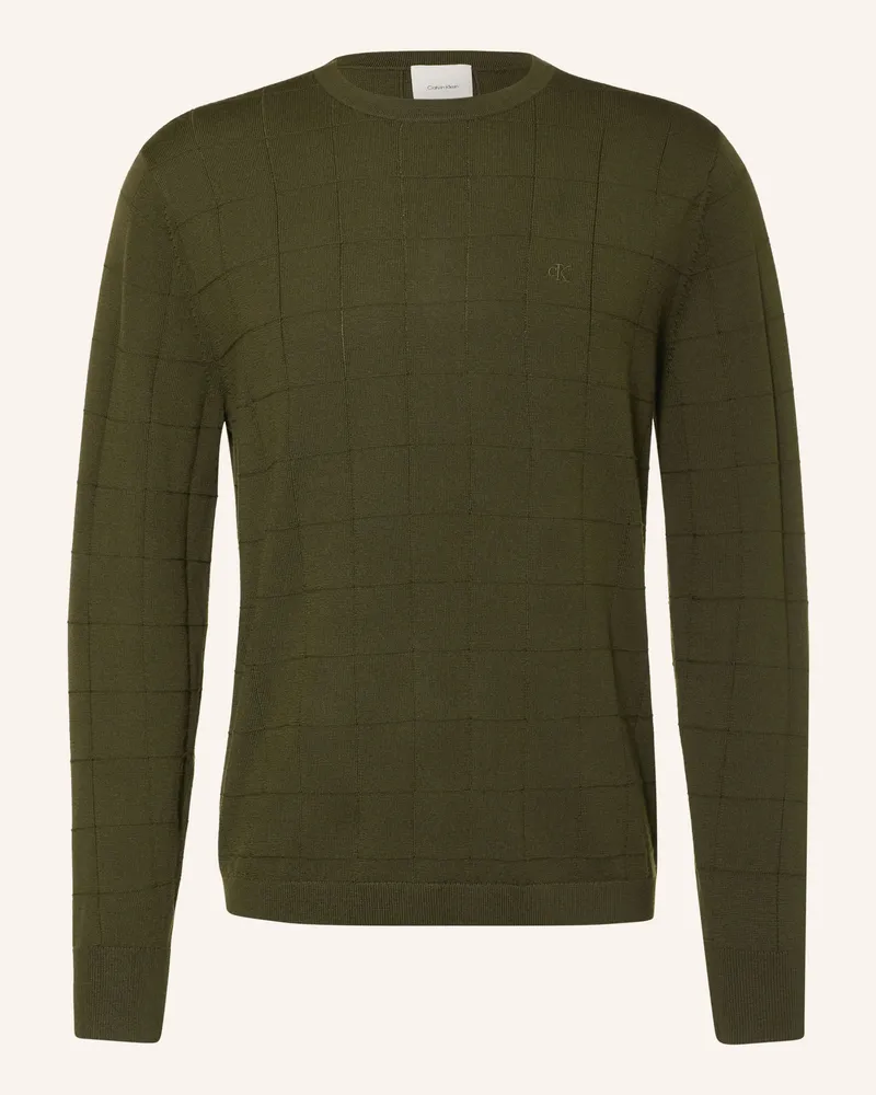 Calvin Klein Pullover Aus Merinowolle gruen Oliv
