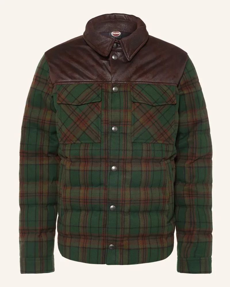 Colmar Daunenjacke Im Materialmix braun Grün