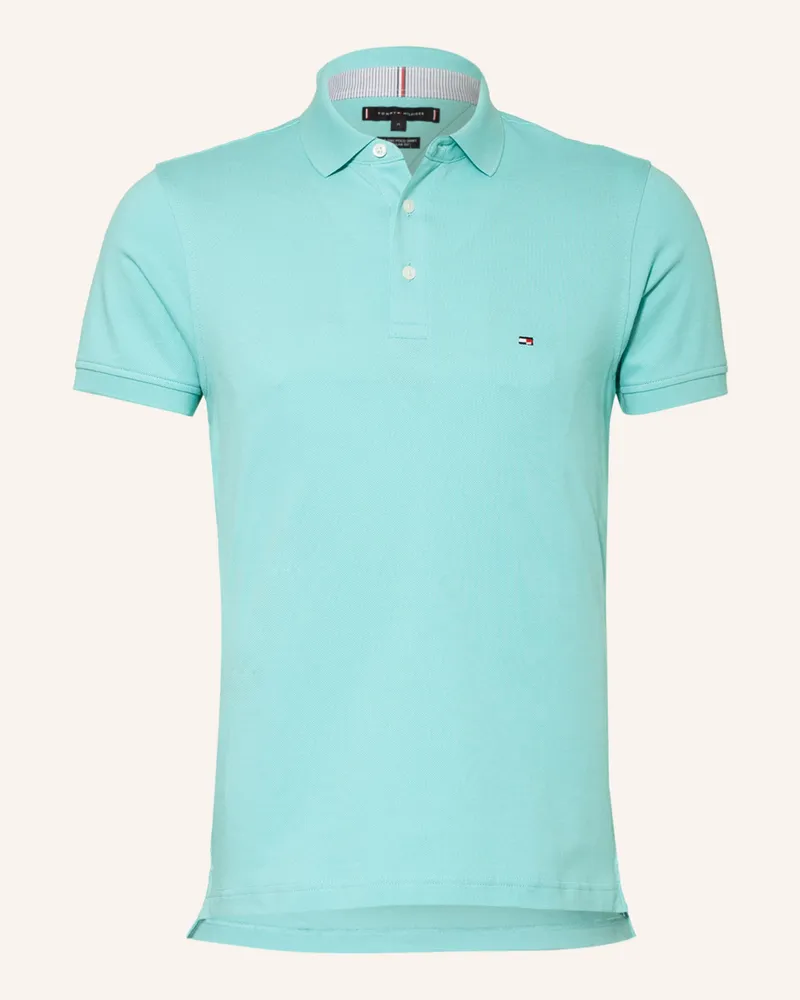 Tommy Hilfiger Piqué-Poloshirt Slim Fit blau Türkis