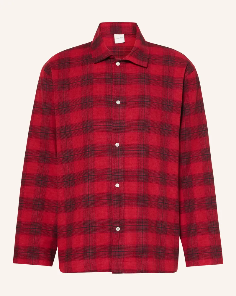 Calvin Klein Schlafshirt Flannel Sleep Aus Flanell rot Rot