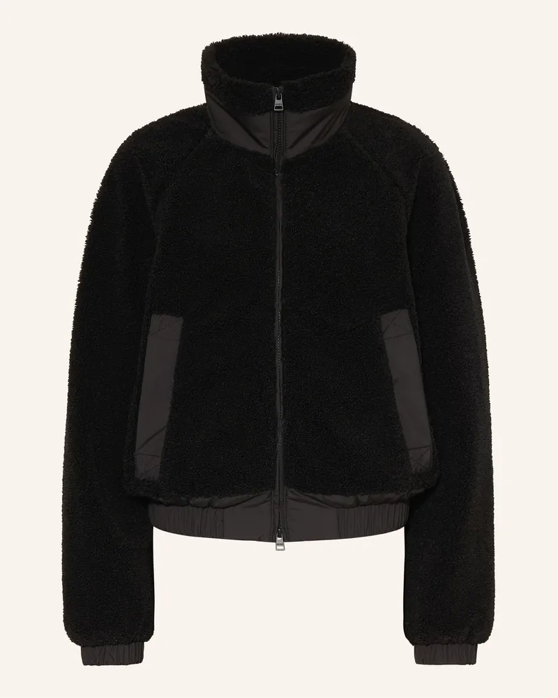HUGO BOSS Fleecejacke Fosser Im Materialmix schwarz Schwarz