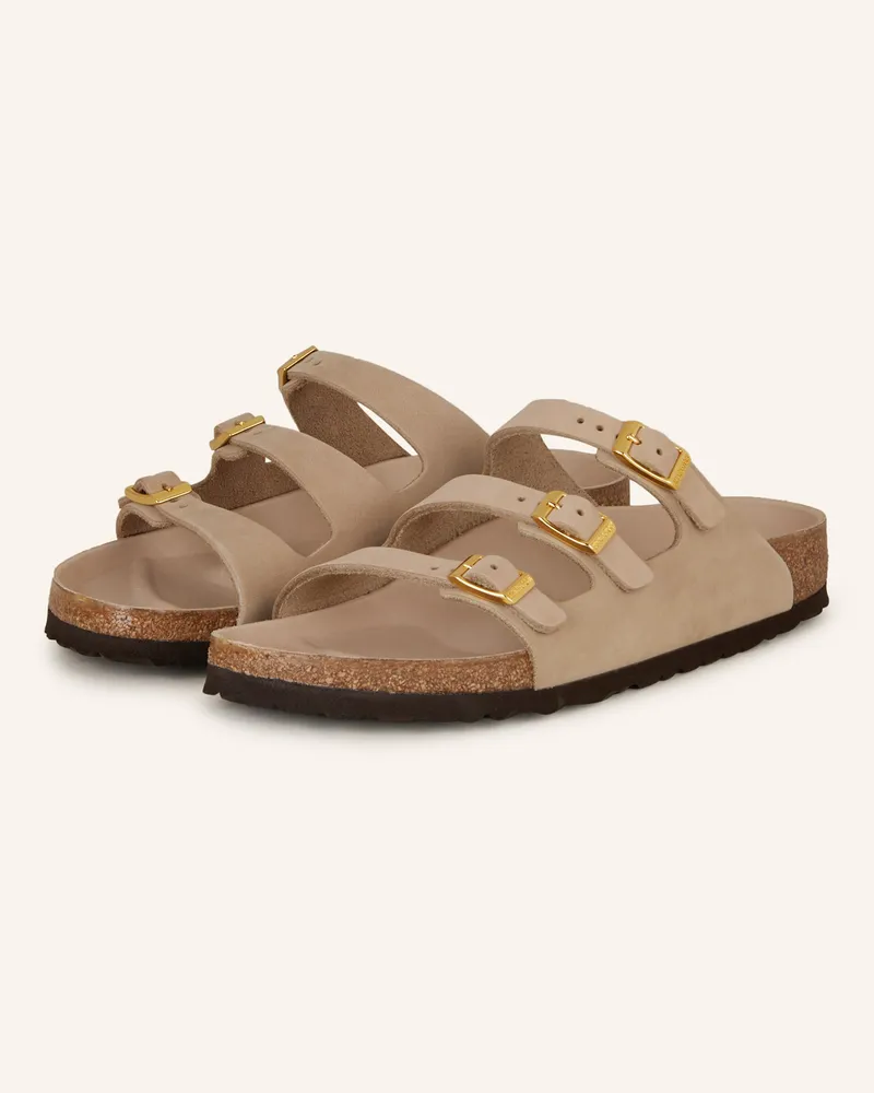 Birkenstock Pantoletten Florida Lenb beige Hellbraun
