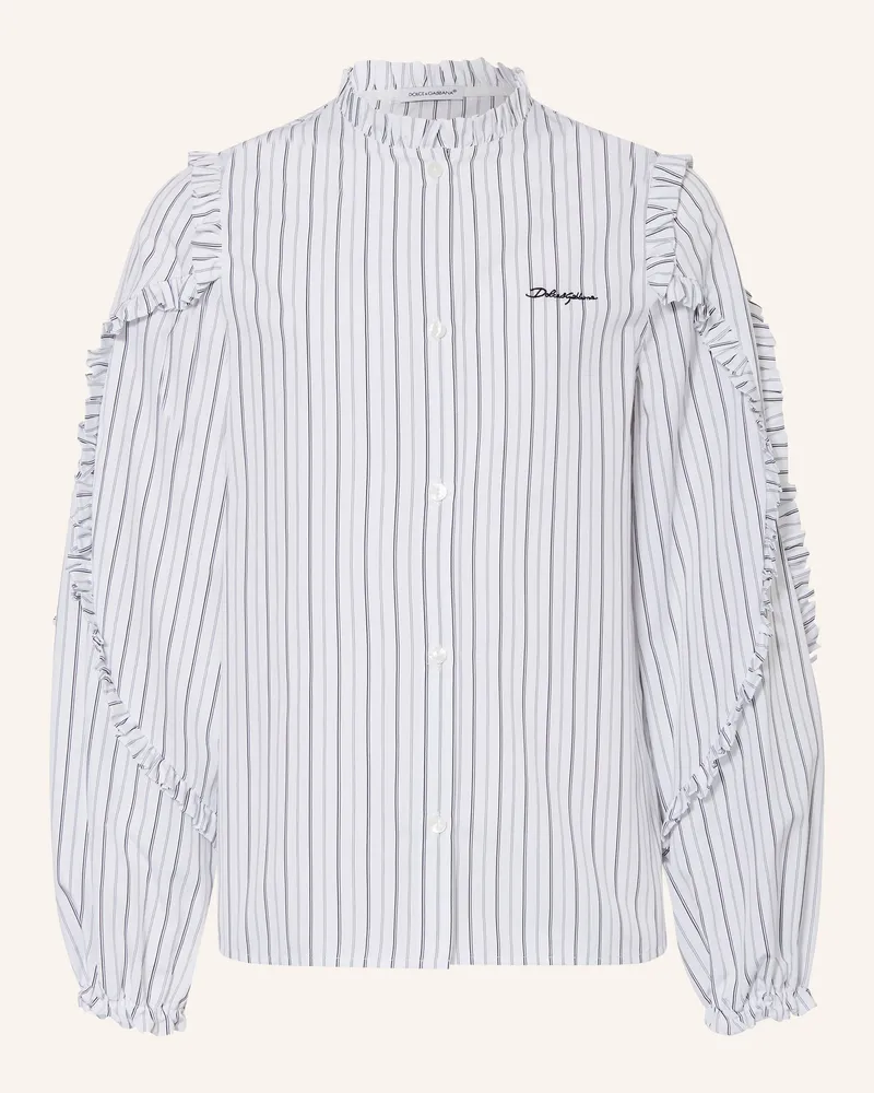 Dolce & Gabbana Bluse mit Rüschen Weiss
