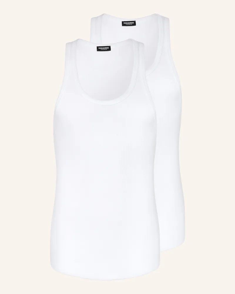 Dsquared2 2er-Pack Unterhemden weiss Weiss