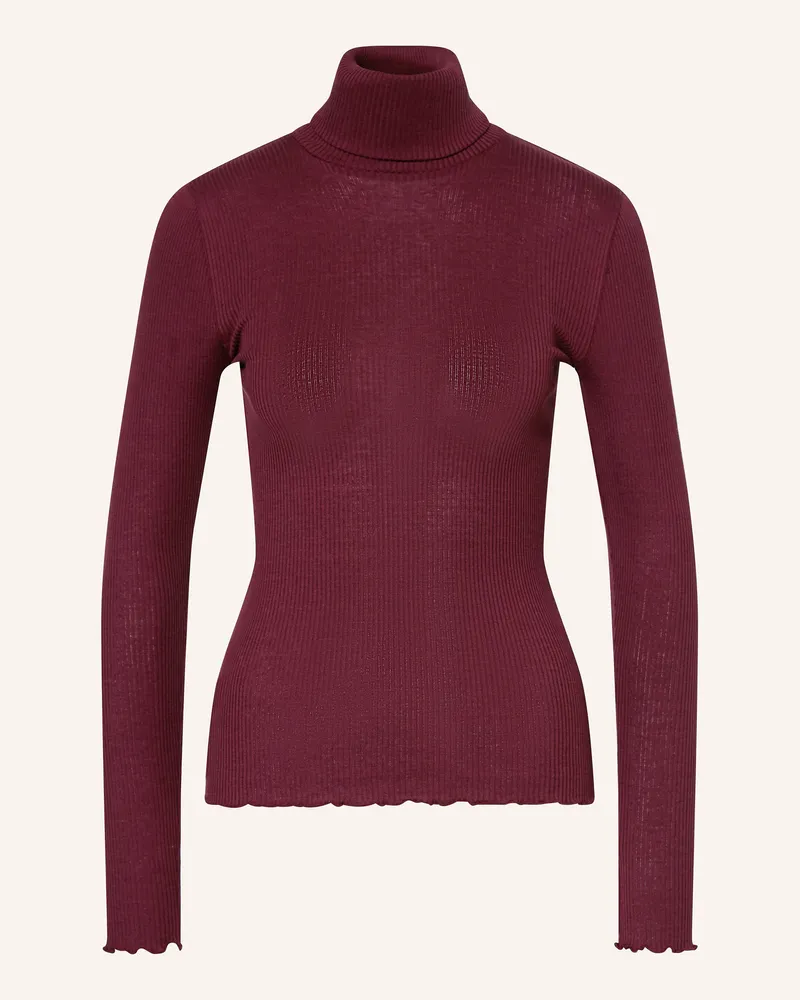 Rosemunde Rollkragenshirt Beatha Mit Seide rot Dunkelrot