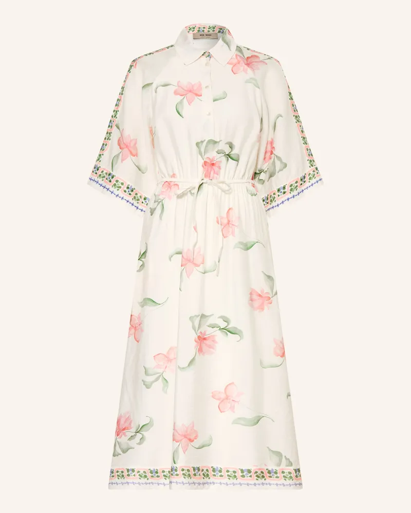 Mos Mosh Kleid Mmbunno Mit Schmuckperlen Und 3/4-Arm weiss Ecru