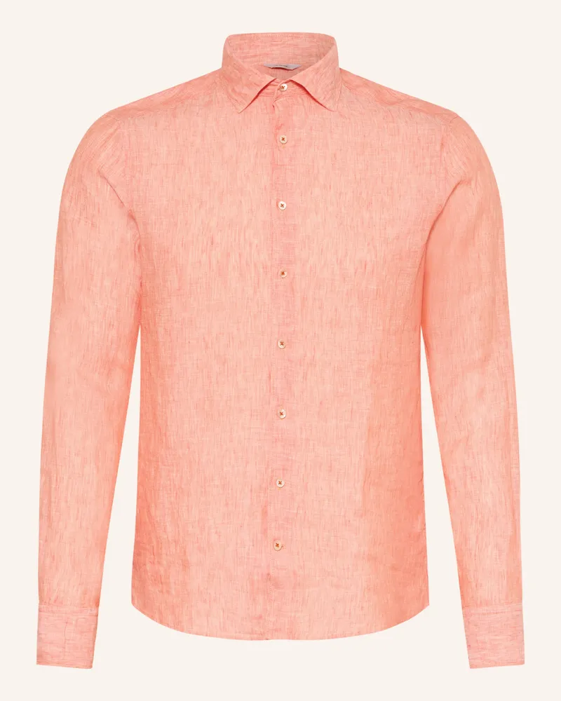 Stenströms Leinenhemd Slimline Fit orange Hellorange