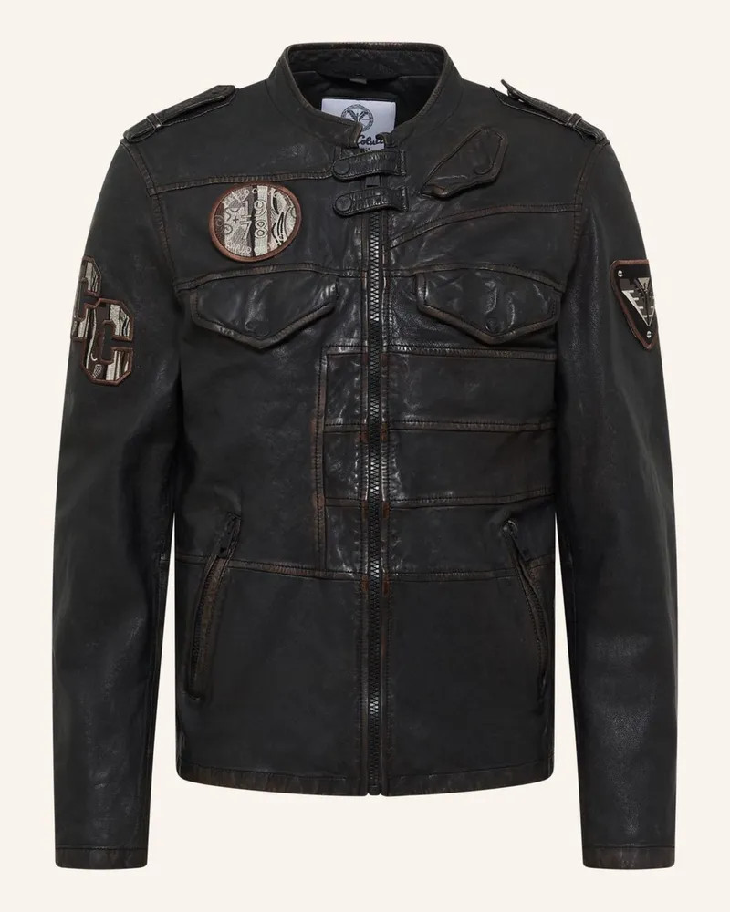 Carlo Colucci Herren Lederjacke Norton Fiaccadori braun Dunkelbraun
