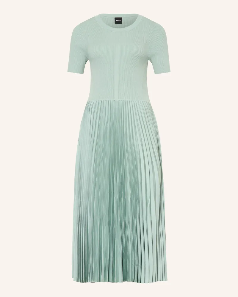 HUGO BOSS Kleid Fadridi Im Materialmix Mit Plissees gruen Mint