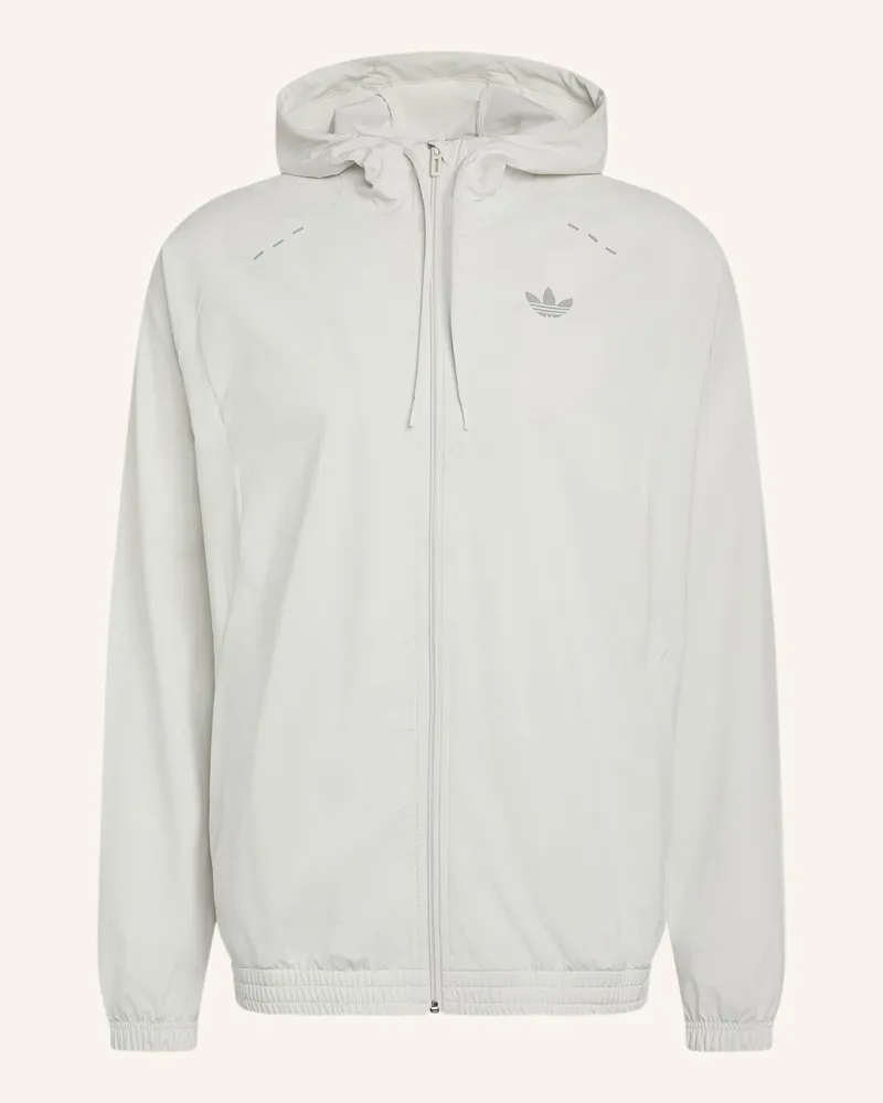 adidas Tech Trefoil Essentials Originals Jacke, Kapuze, Durchgehender Reissverschluss grau Grau