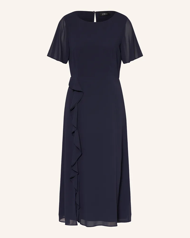 S.Oliver Kleid mit Volants Dunkelblau