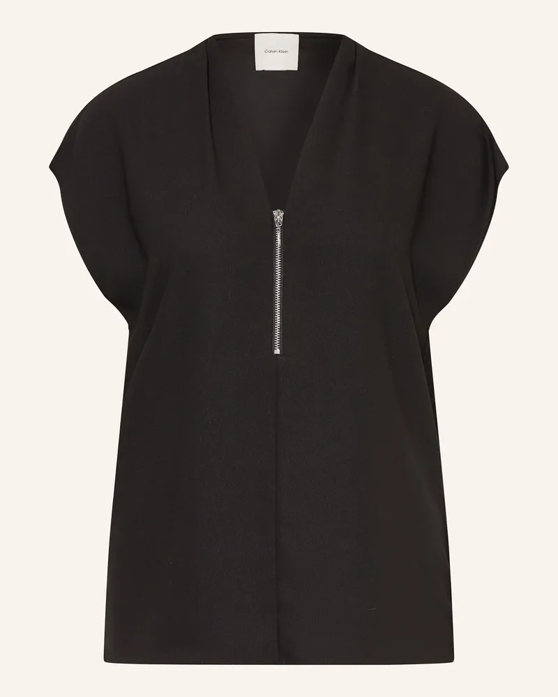Calvin Klein Blusentop GEORGETTE Schwarz