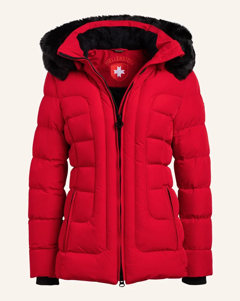 Wellensteyn Steppjacke BELVITESSE MEDIUM mit abnehmbarem Kunstfell Rot
