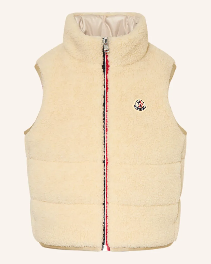 Moncler Teddyfell-Weste Orin beige Ecru