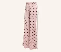Track Pants Satin Polka Dots Wide Leg rosa
