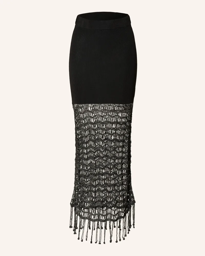 Ganni Strickrock schwarz Schwarz