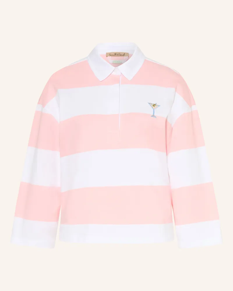 Smith & Soul Jersey-Poloshirt Mit Schmuckperlen rosa Rosa