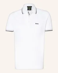 HUGO BOSS Piqué-Poloshirt PADDY CURVED Regular Fit Weiss