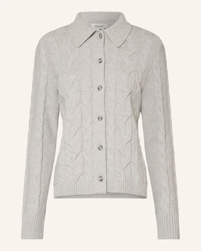 Maerz Strickjacke Aus Merinowolle grau Hellgrau