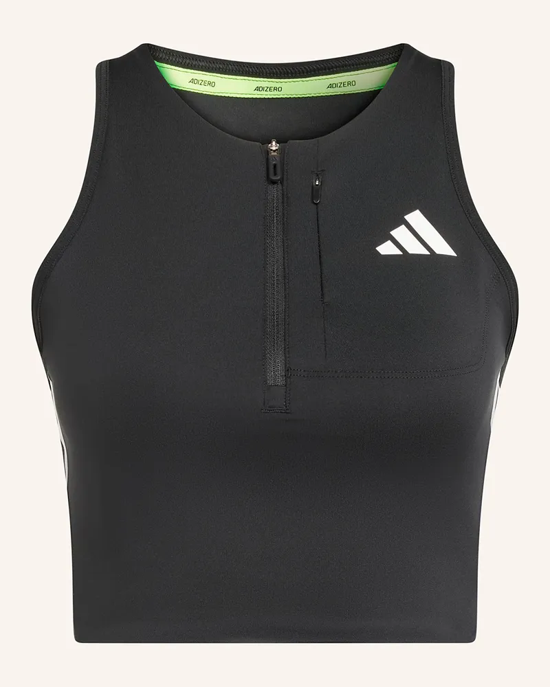 adidas Cropped-Top ADIZERO RUNNING GEL POCKET Schwarz