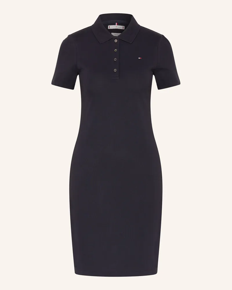 Tommy Hilfiger Piqué-Polokleid blau Dunkelblau