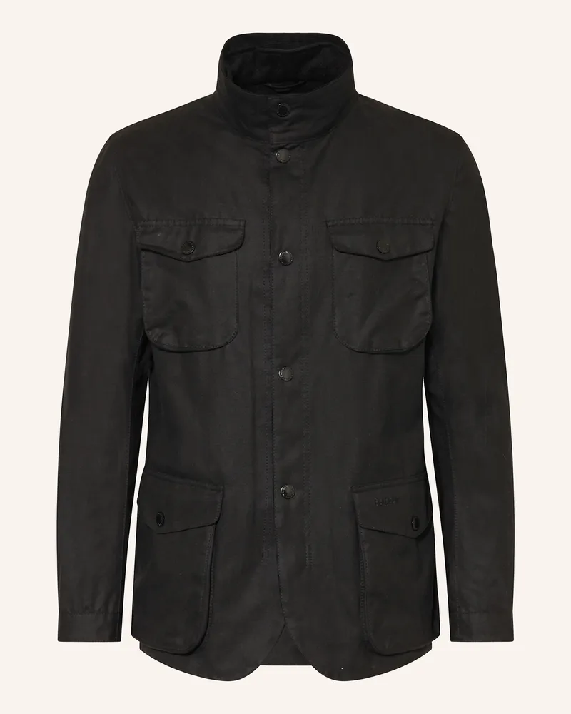 Barbour Fieldjacket OGSTON WAX Schwarz
