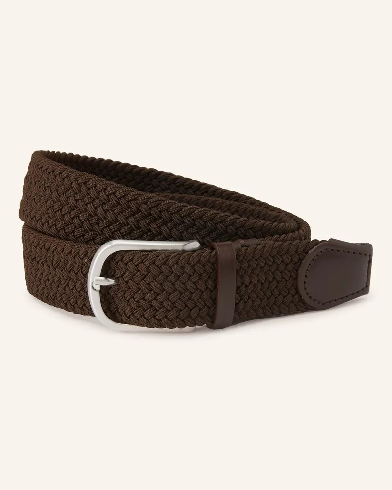 Reiss Flechtgürtel ELMONT Dunkelbraun