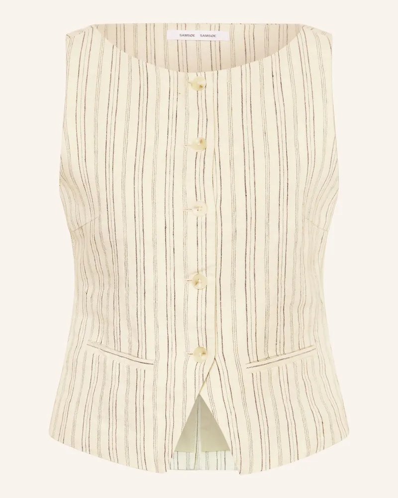 Samsøe & Samsøe Blazerweste Saloves Aus Leinen weiss Ecru