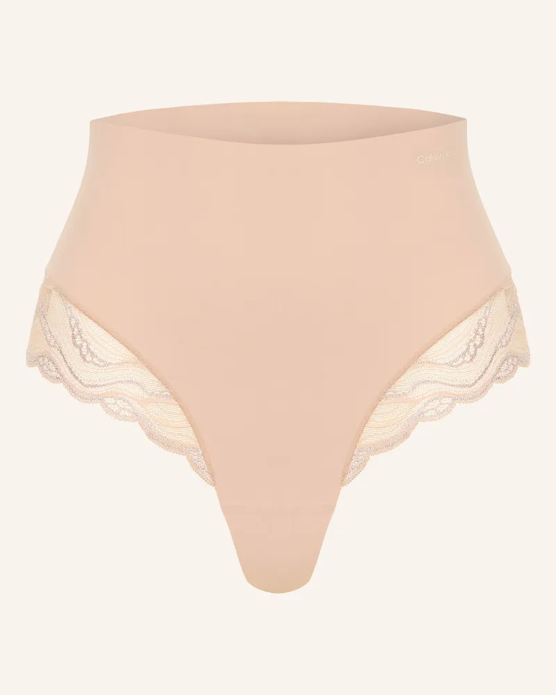 Calvin Klein Shape-String Sensual Stretch Lace beige Hellbraun