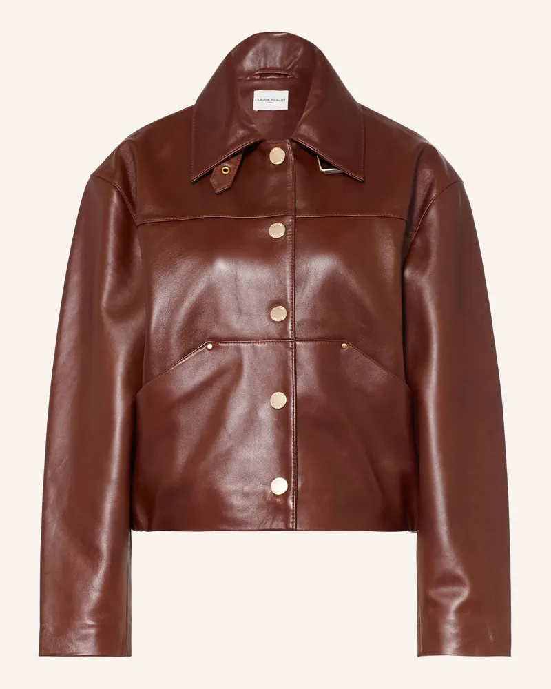 Claudie Pierlot Lederjacke braun Dunkelbraun