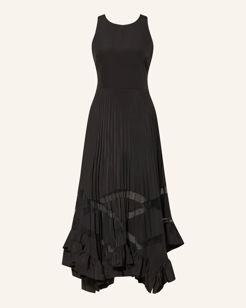 Claudie Pierlot Kleid mit Plissees und Rüschen Schwarz