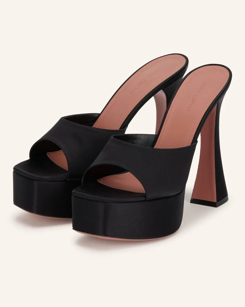 Amina Muaddi Plateau-Mules Dalida schwarz Schwarz