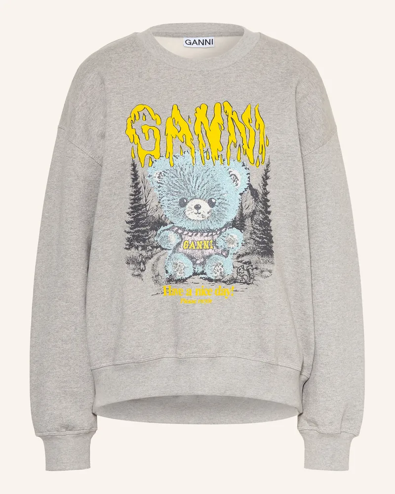 Ganni Oversized-Sweatshirt Mit Schmucksteinen grau Grau