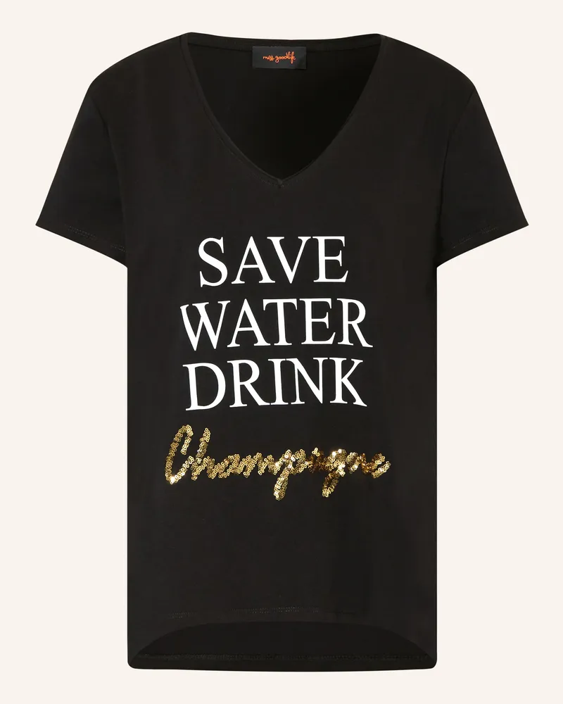 Miss Goodlife T-Shirt Mit Pailletten schwarz Schwarz