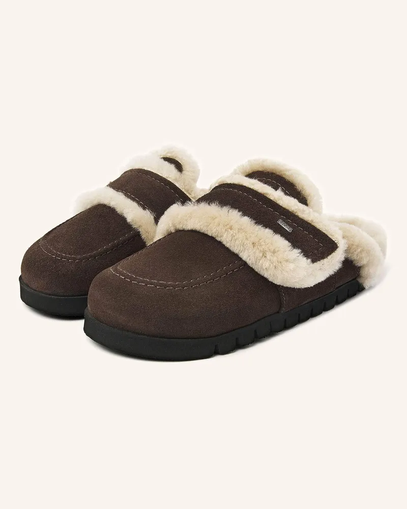 Nubikk Hausschuhe TEDDY FUR Dunkelbraun