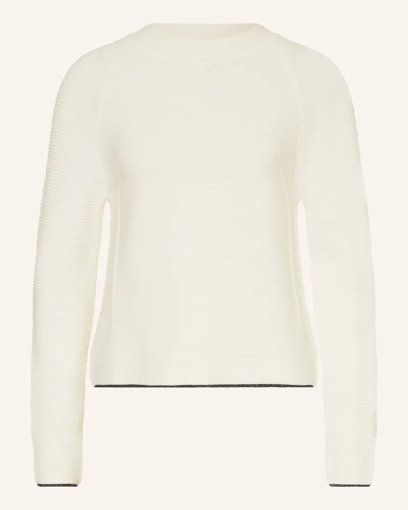 More & More Pullover mit Glitzergarn Weiss
