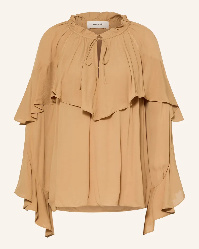 ba&sh Blusenshirt Betty Mit Volants braun Camel