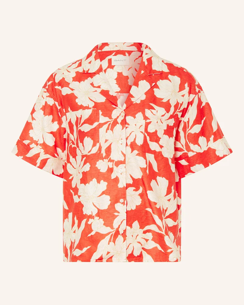 Gant Leinenbluse rot Weiss