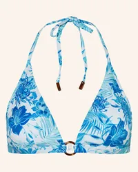 Vilebrequin Neckholder-Bikini-Top TAHITI FLOWERS Blau