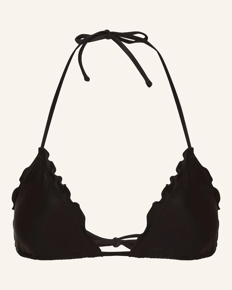 HUGO BOSS Triangel-Bikini-Top RUFFLE Schwarz