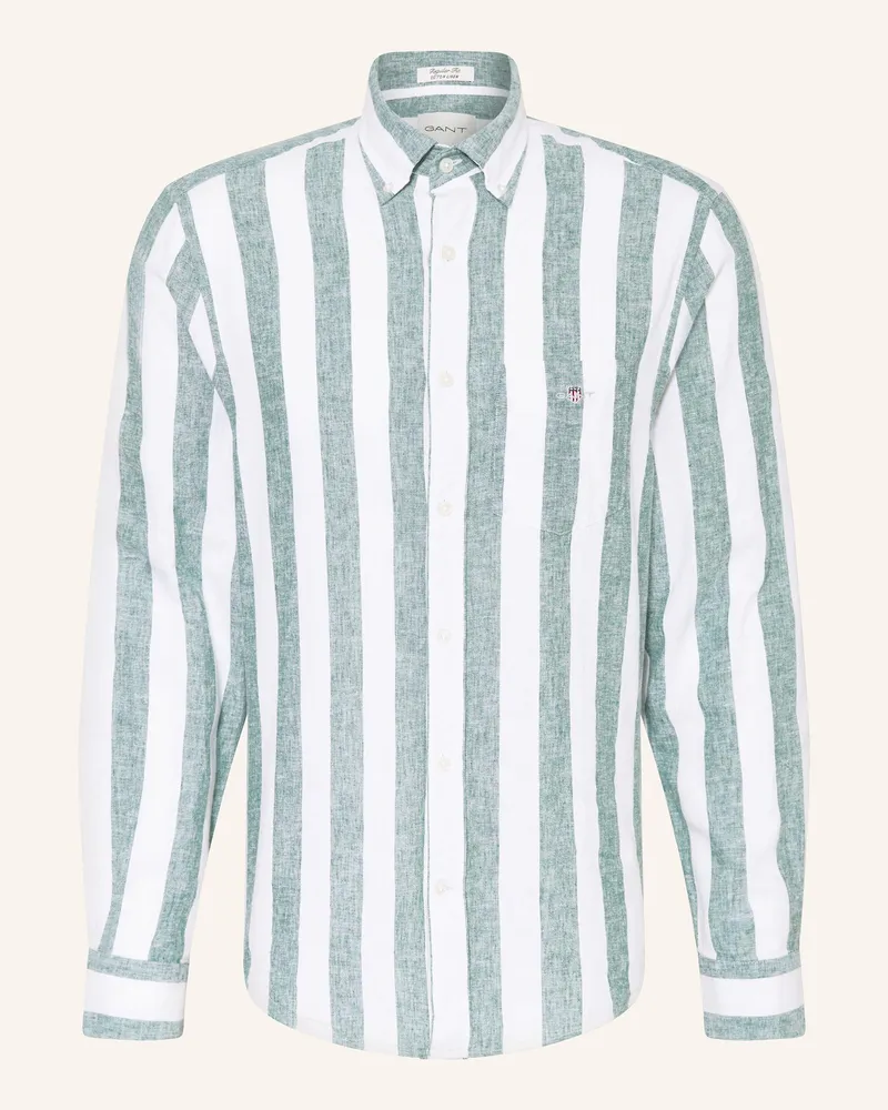 Gant Hemd Regular Fit mit Leinen Weiss