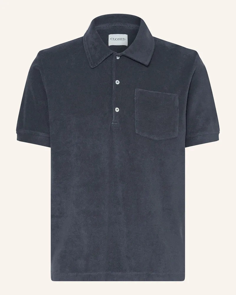 Closed Frottee-Poloshirt Dunkelblau