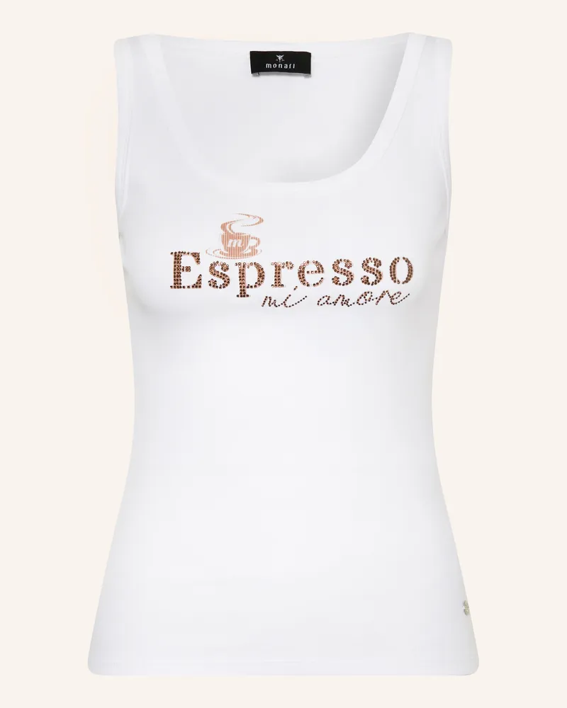 monari Top Mit Schmucksteinen beige Weiss