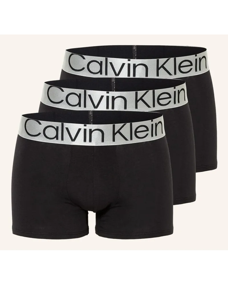 Calvin Klein 3er-Pack Boxershorts STEEL COTTON Schwarz