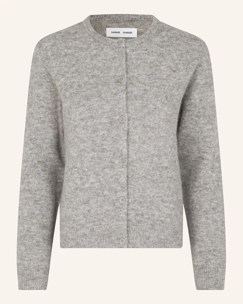 Samsøe & Samsøe Strickjacke NOR mit Alpaka Grau